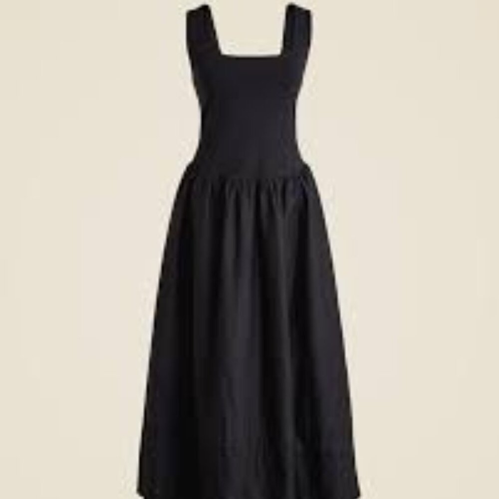 NWT J. Crew Drop Waist Mixy Dress (Black, XXS)